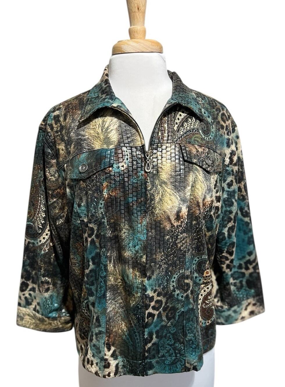 Vintage Jacket Popcorn Whimsigoth Fairy Glam Rock Lightweight Zip Women's 14